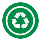 Icon featuring the recycling symbol represents increased recycling accuracy through Digimarc watermarks.